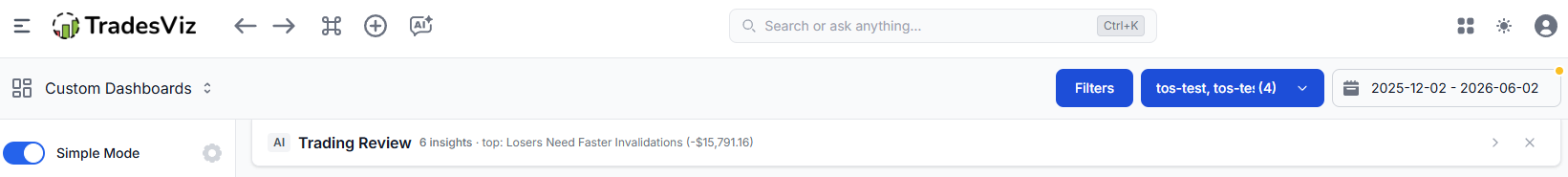 Run Review button and collapsible panel on Overview