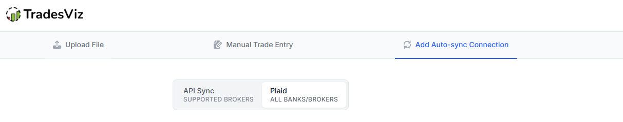 TradesViz Plaid Sync - Connect with bank accounts